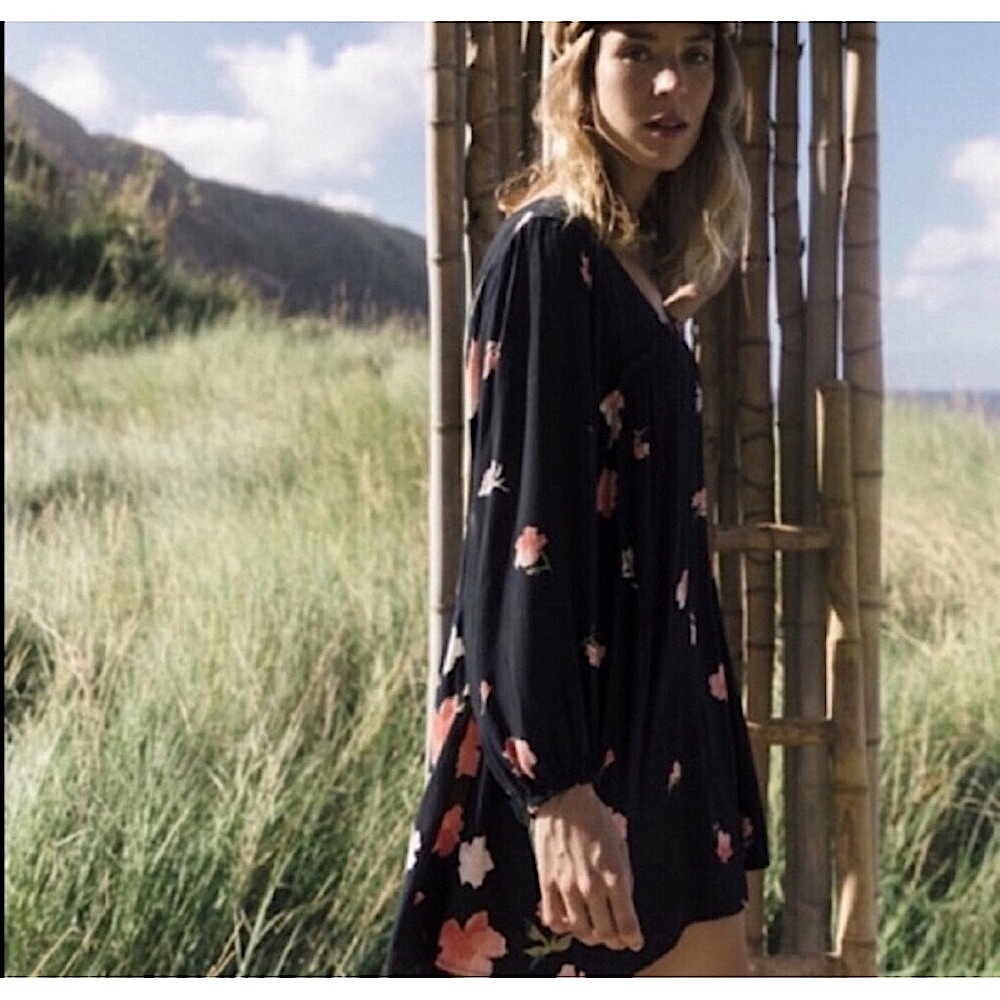 Billabong Black Floral Mini Dress - Picture 11 of 12